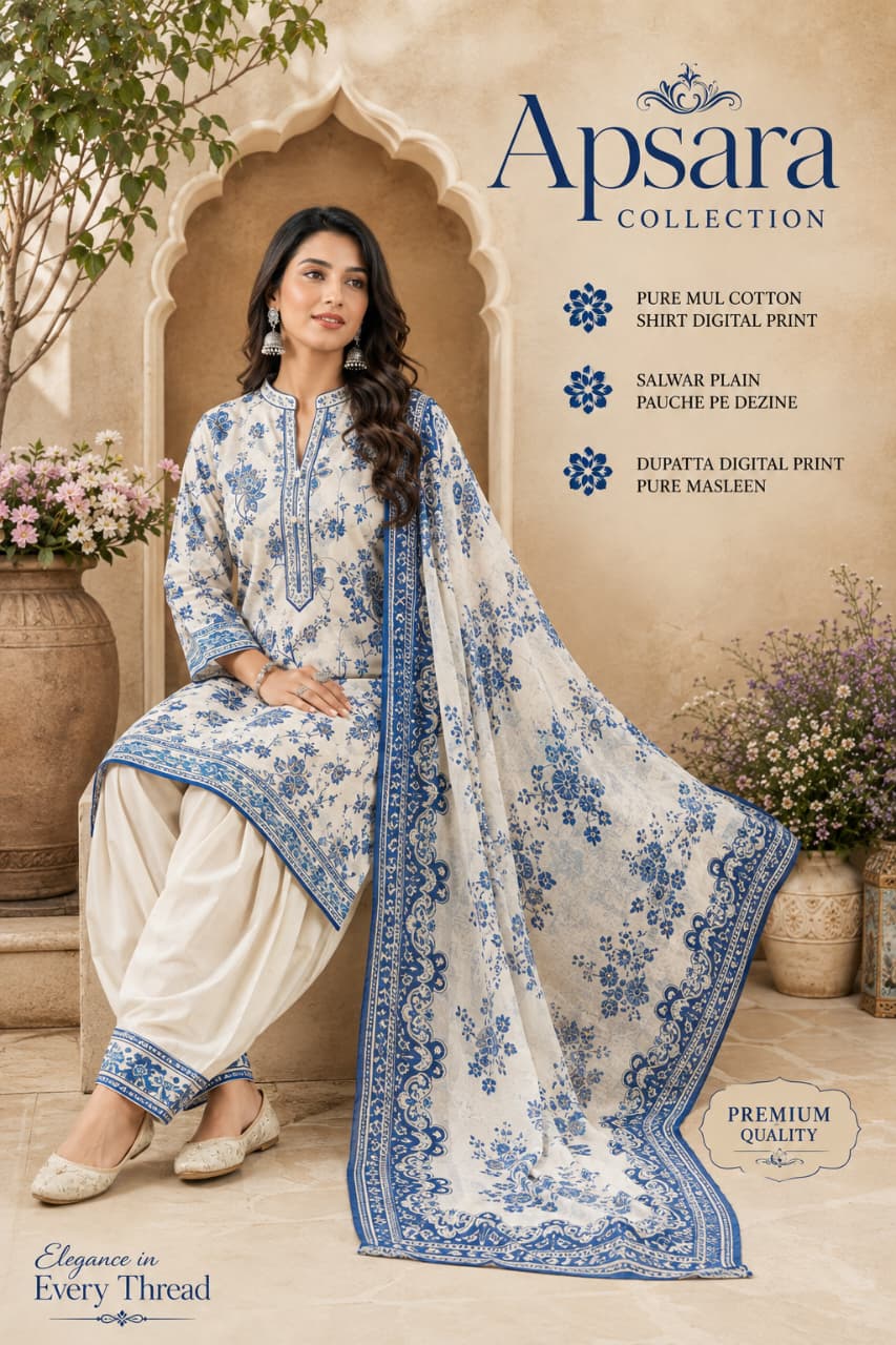 Blue floral ladies suit from APSARA COLLECTIONS